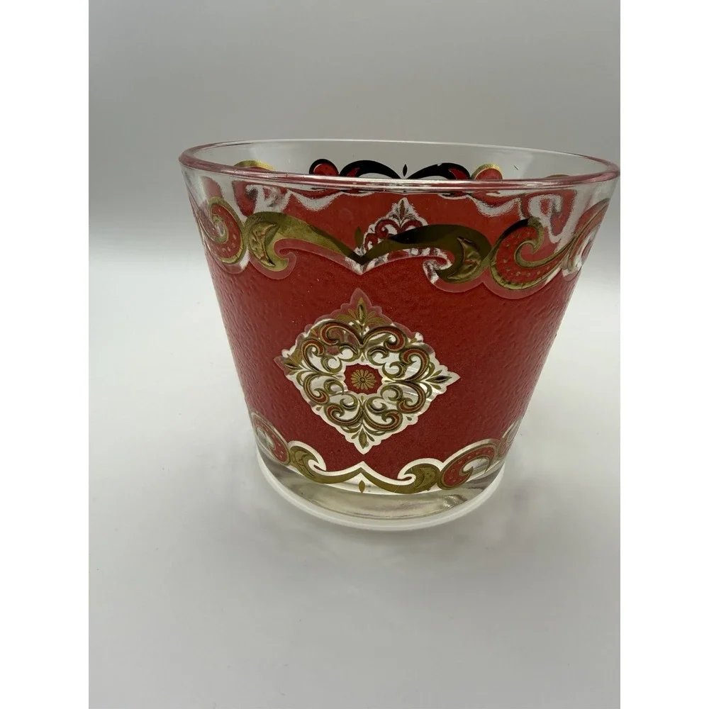 Starlyte Roly Poly MCM Cocktail Nuts Candy Red With Gold Pattern Set Of 4